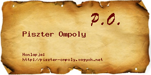 Piszter Ompoly névjegykártya